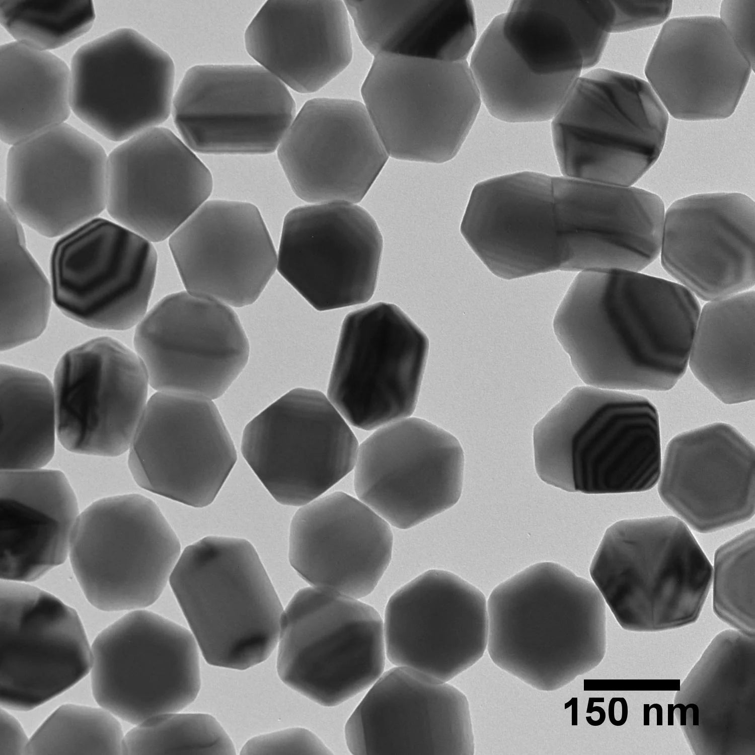A TEM micrograph of aluminum nanoparticles.