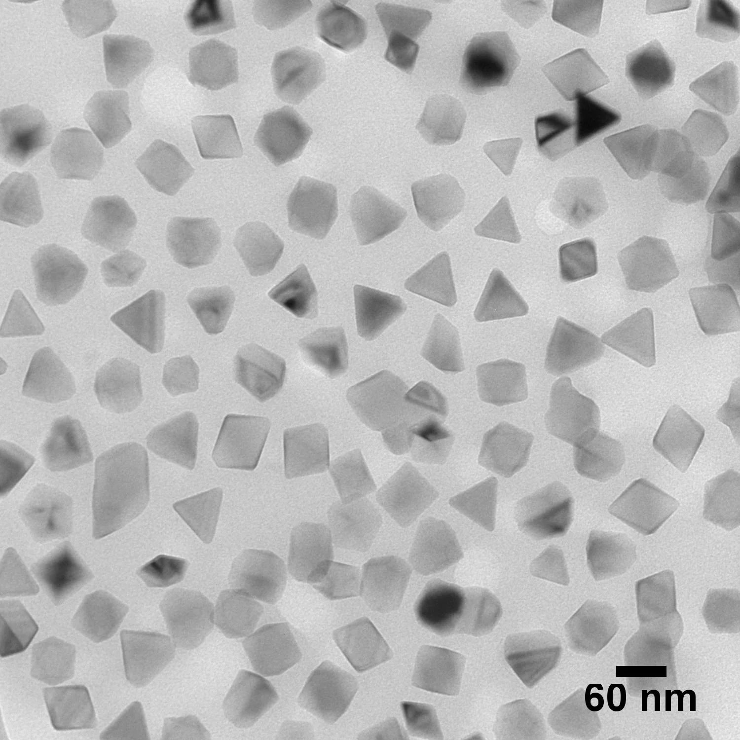 A TEM micrograph of aluminum nanoparticles.